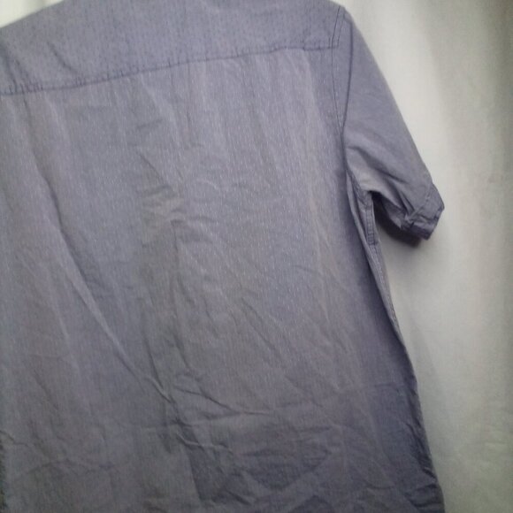 Marc Ecko Shirt M Men Short Sleeve Button Up Pockets Blue - Picture 12 of 14